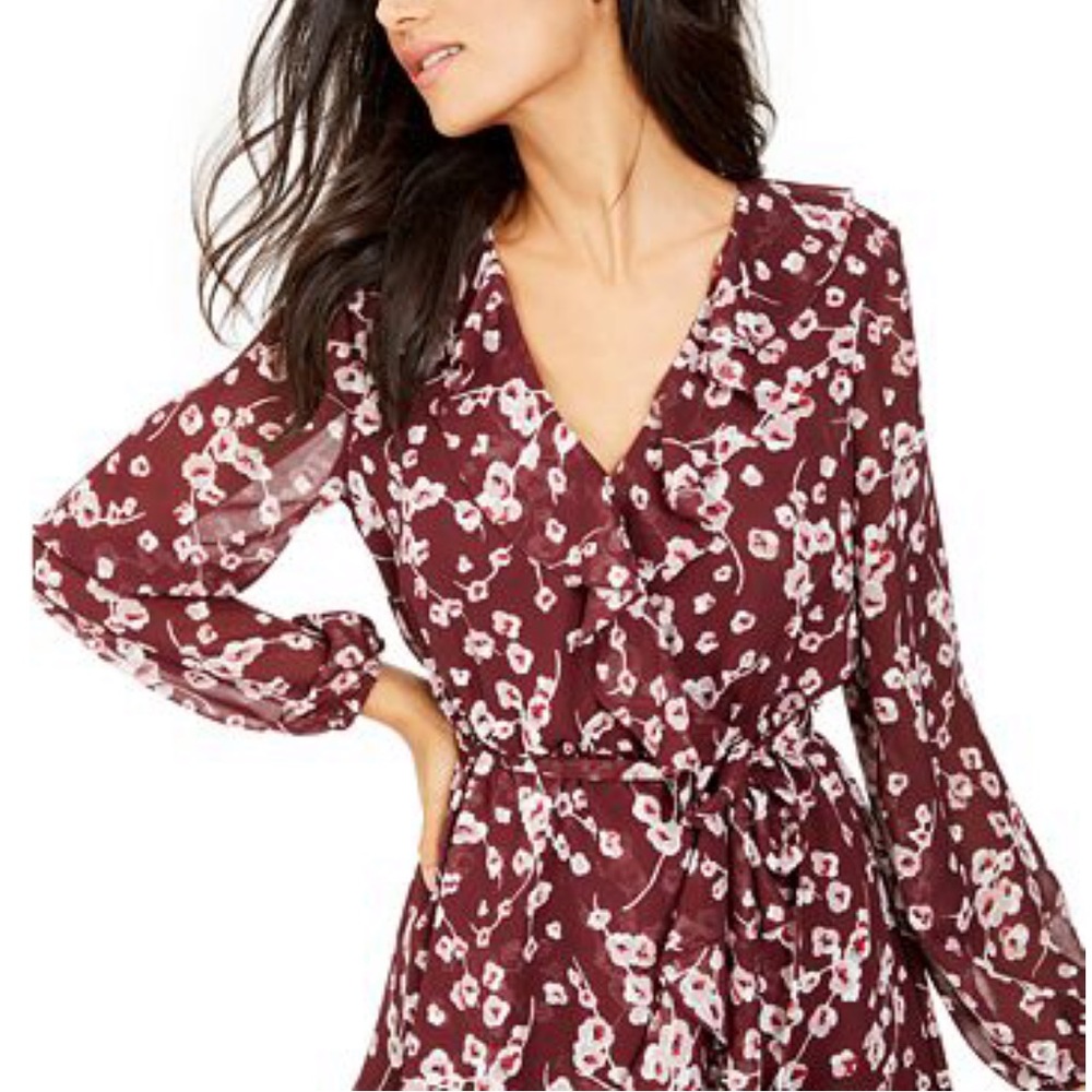 INC | Floral Print Ruffle Dress